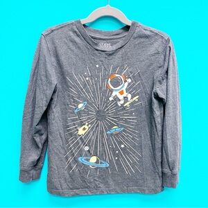 Cat & Jack Gray Space Theme Long Sleeve Tee